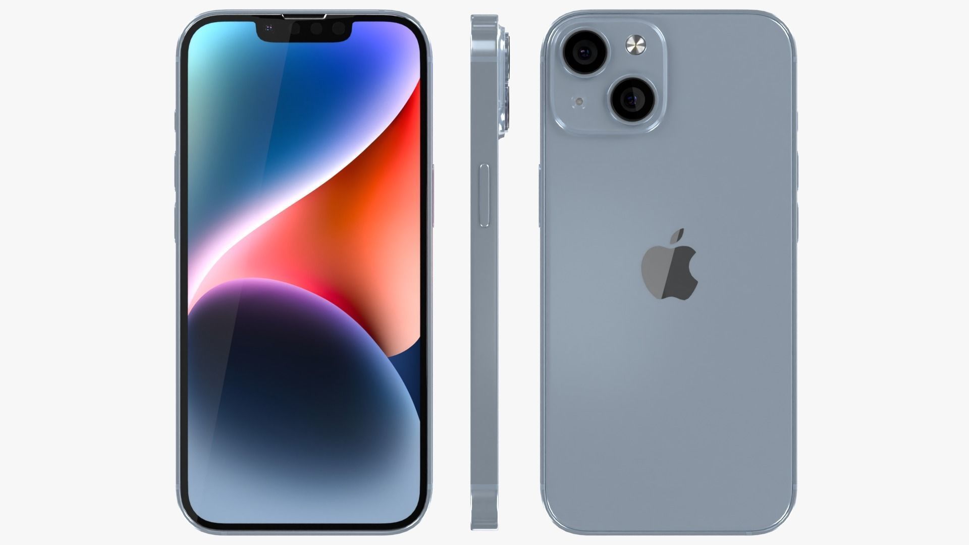 iPhone 14 Blue Low-poly 3D model_2