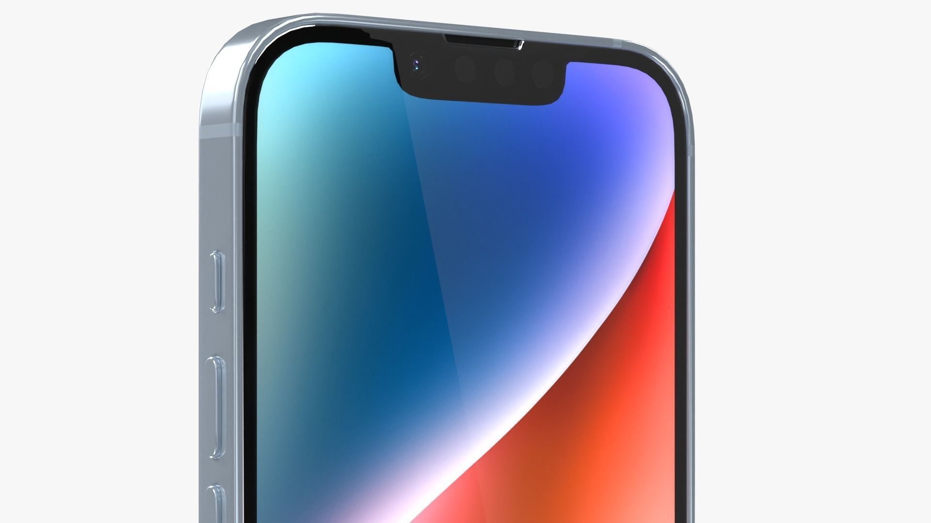 iPhone 14 Blue Low-poly 3D model_5