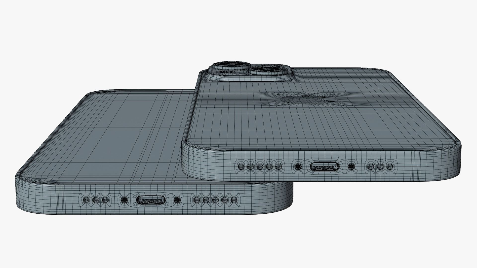 iPhone 14 Blue Low-poly 3D model_19