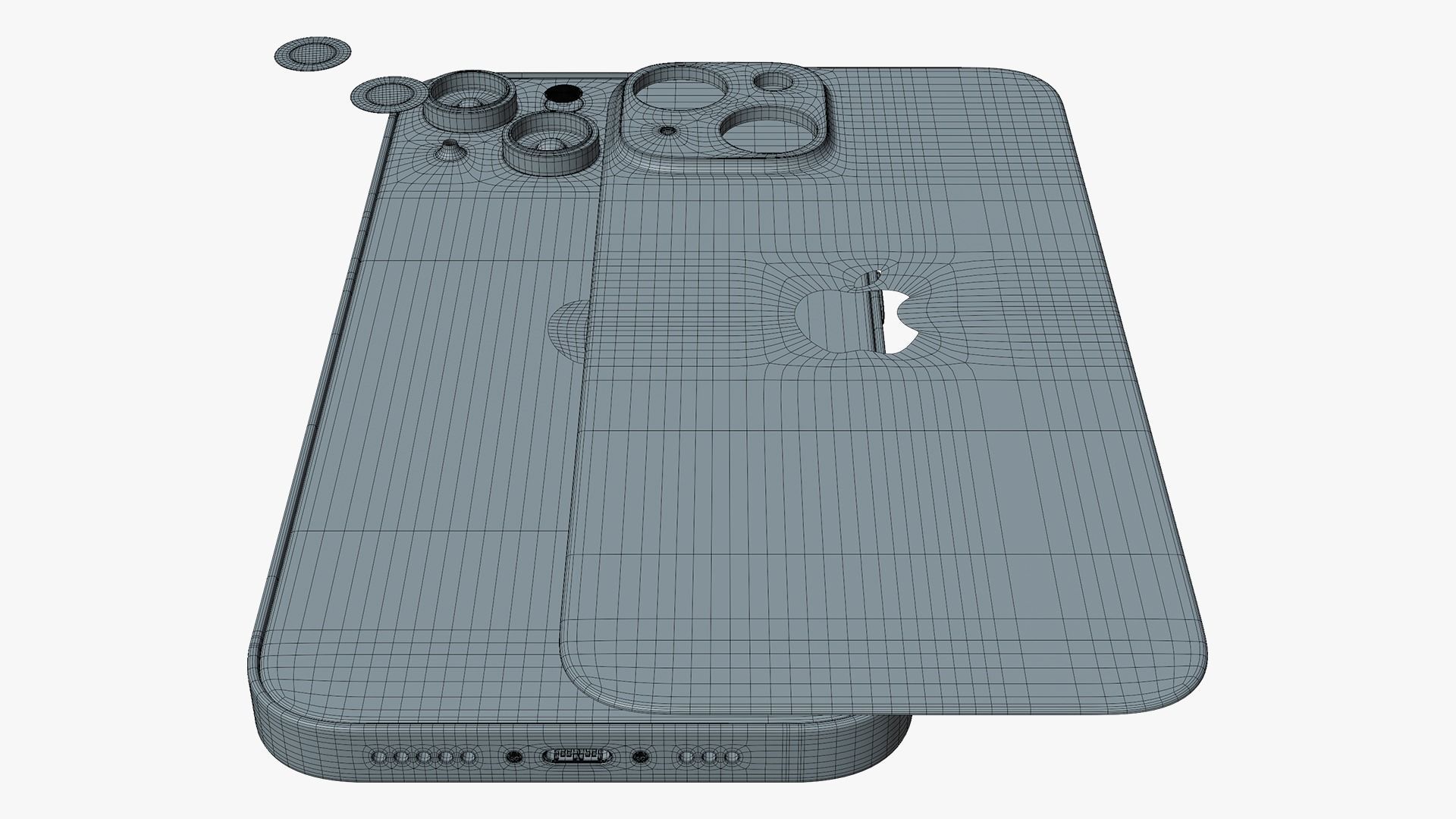 iPhone 14 Blue Low-poly 3D model_18