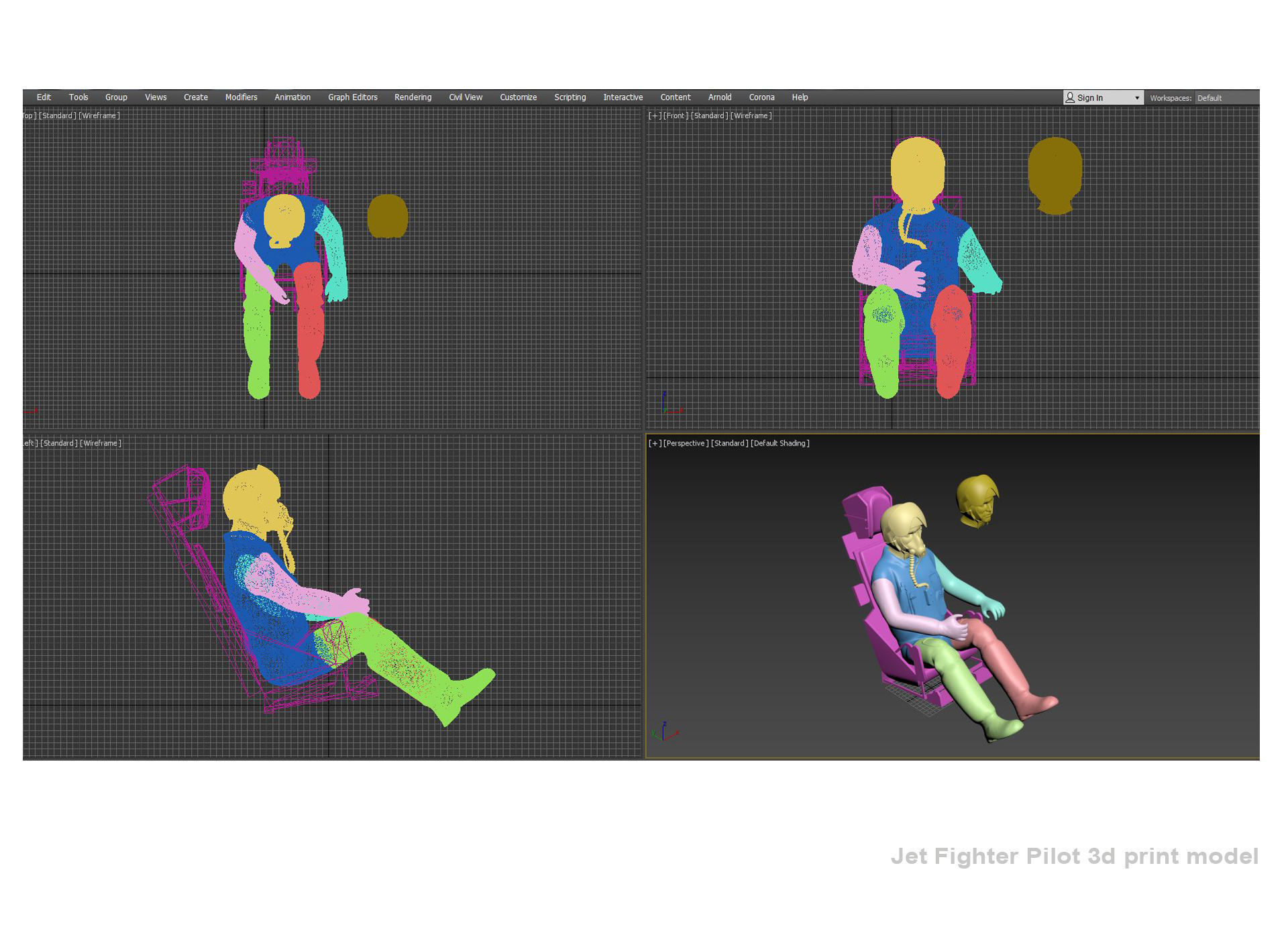 Jet Fighter Pilot  3D print model_6