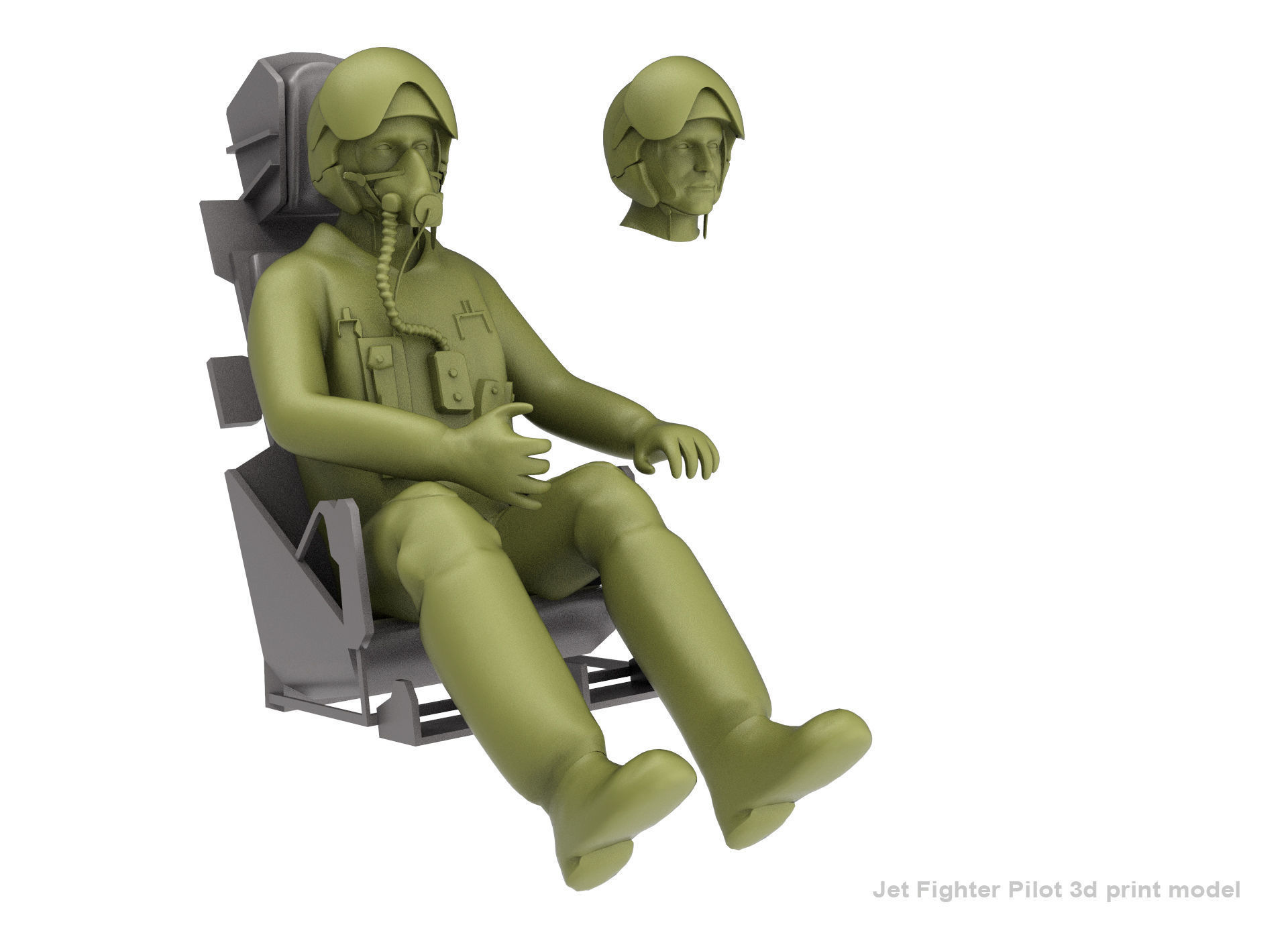 Jet Fighter Pilot  3D print model_1