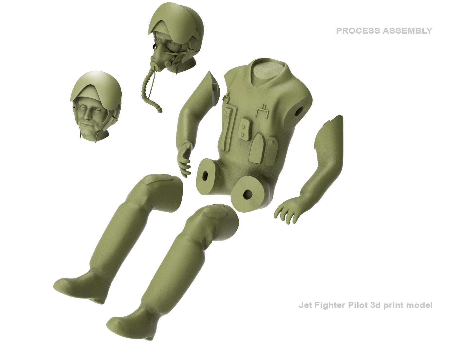 Jet Fighter Pilot  3D print model_3