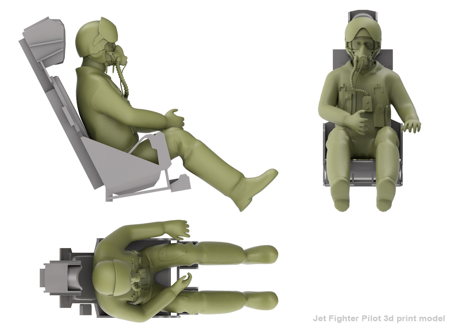 Jet Fighter Pilot  3D print model_2