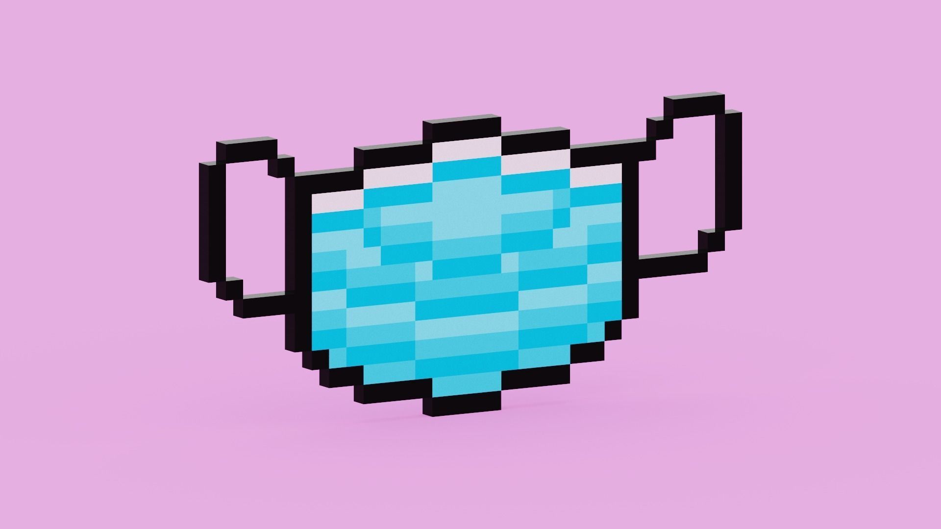 Pixel Surgery Mask Low-poly 3D model_5