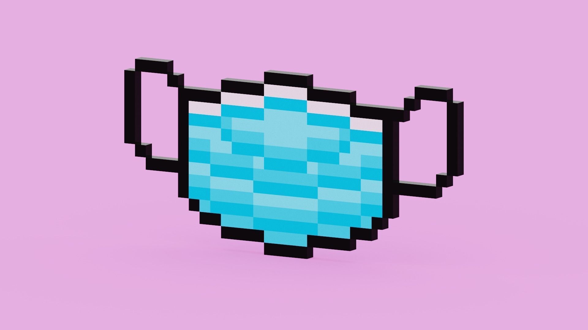 Pixel Surgery Mask Low-poly 3D model_7