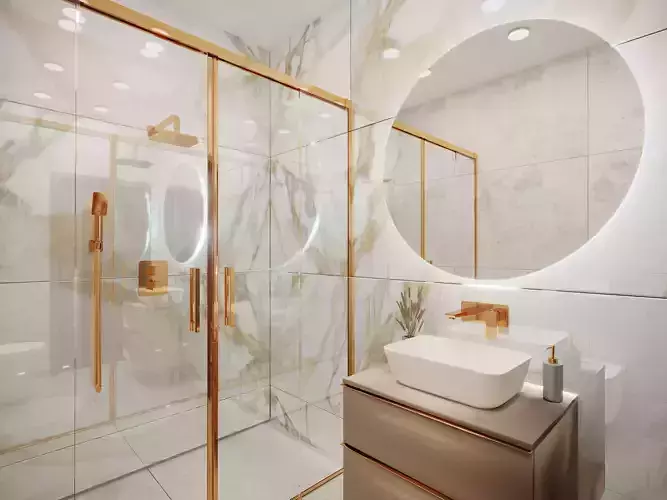 gold bathroom