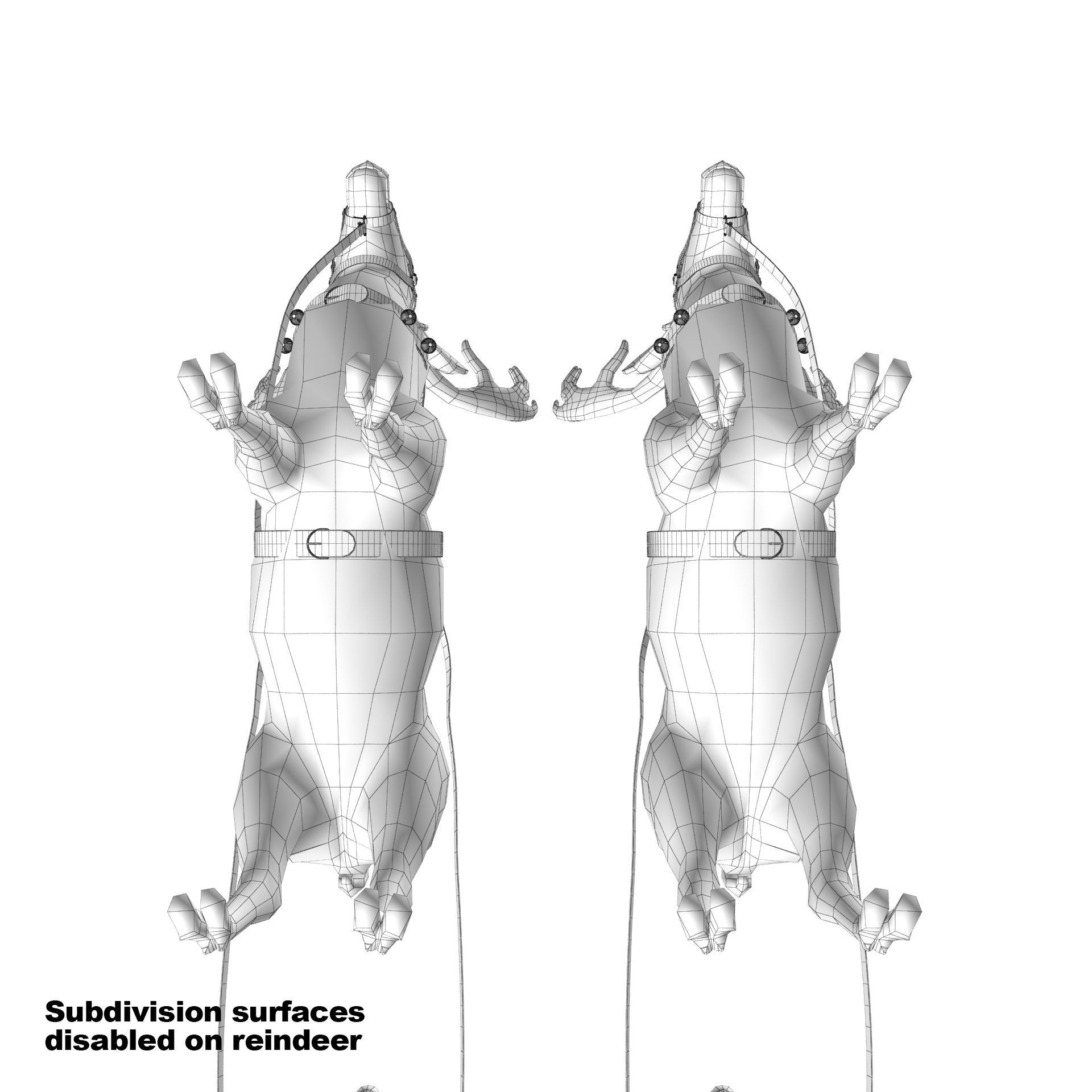 Santa Claus  sleigh with reindeer 3D model_40