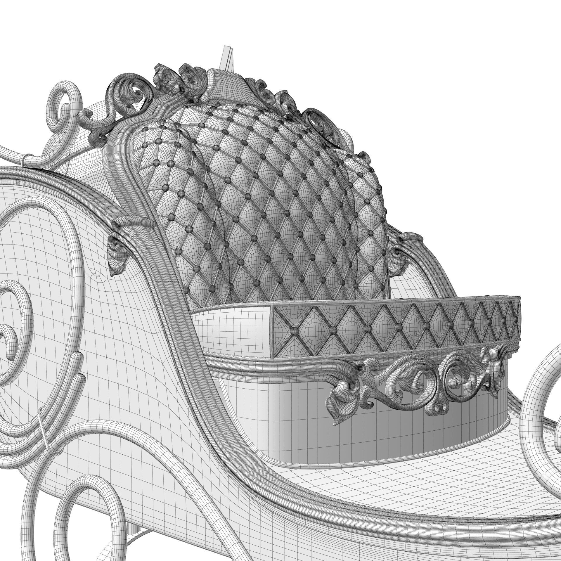 Santa Claus  sleigh with reindeer 3D model_31