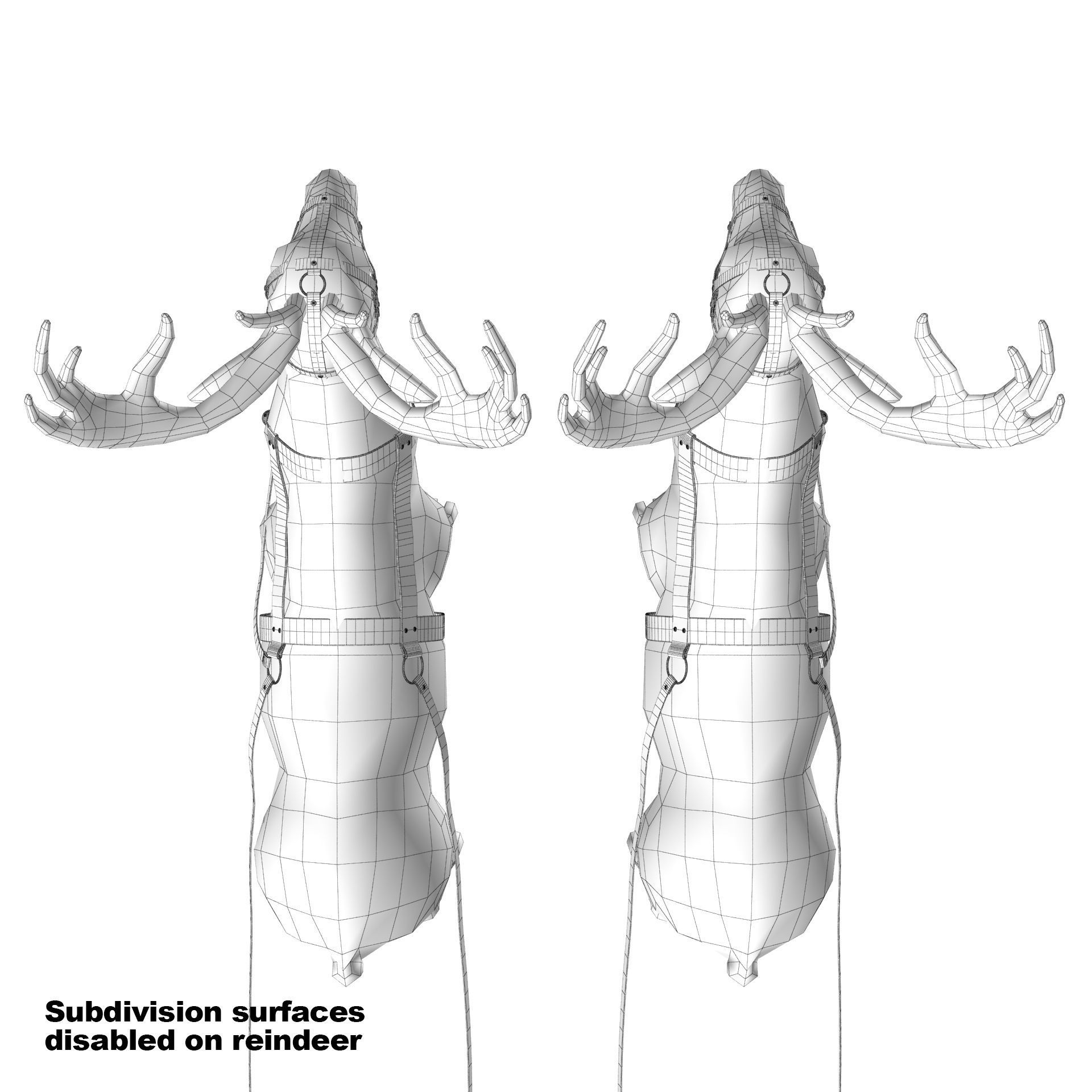 Santa Claus  sleigh with reindeer 3D model_39