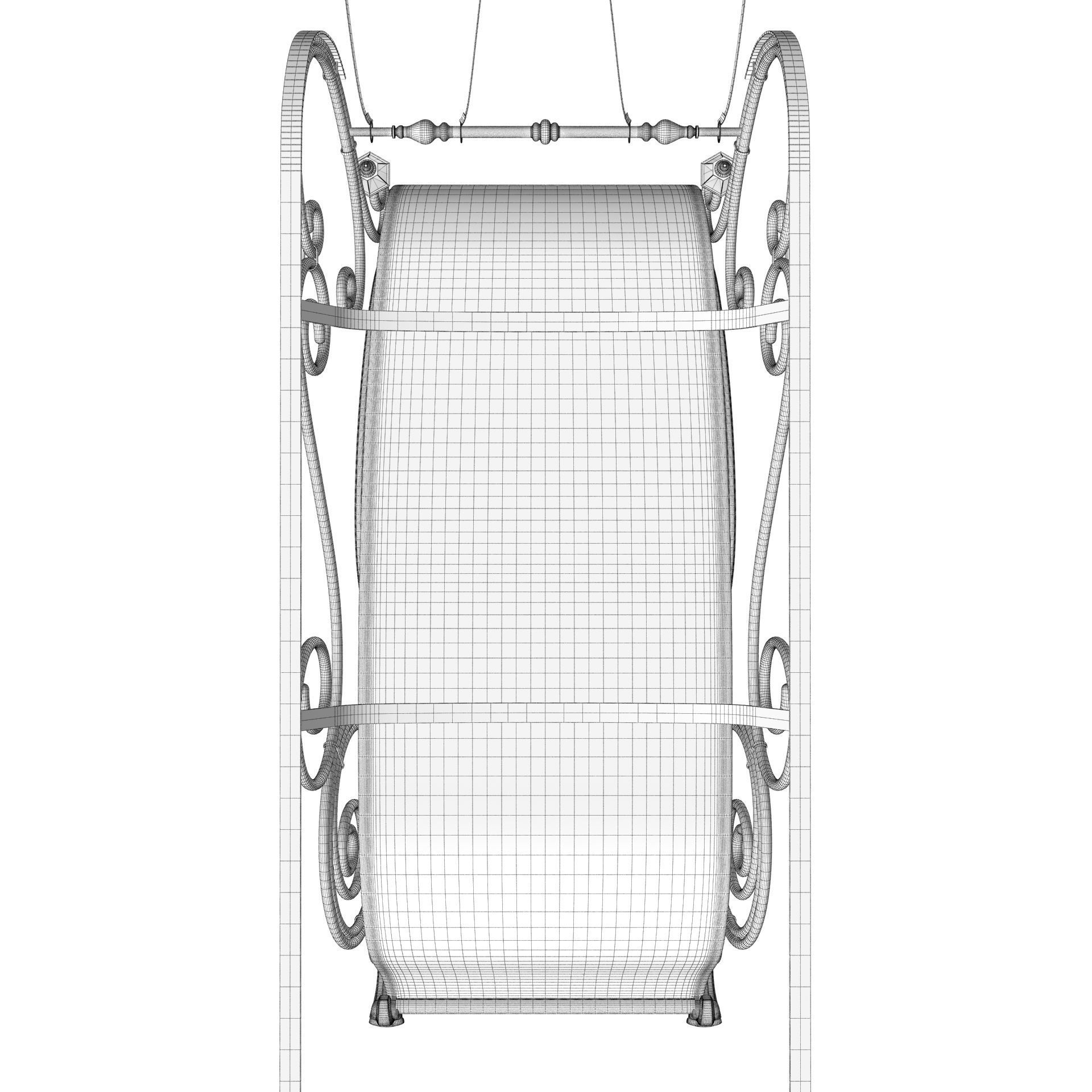 Santa Claus  sleigh with reindeer 3D model_29