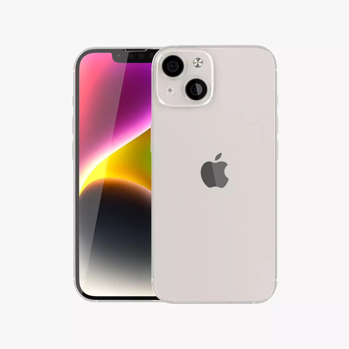 iPhone 14 Starlight Low-poly 3D model