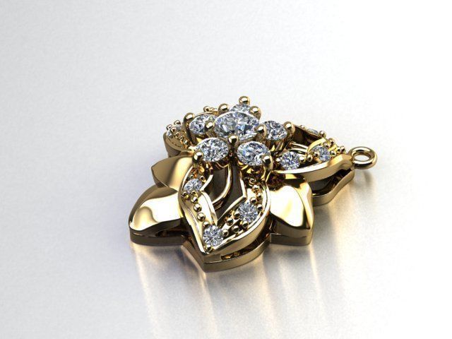 flower jewelry 3D print model_4