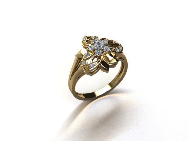 flower jewelry 3D print model_3