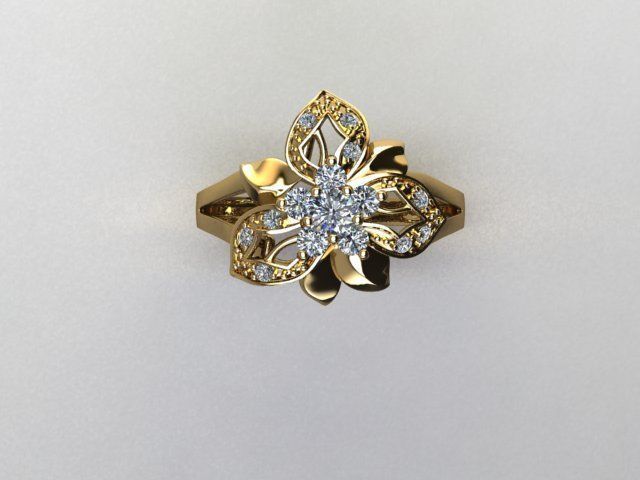 flower jewelry 3D print model_2