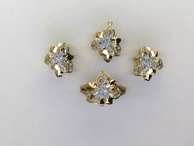 flower jewelry 3D print model_0