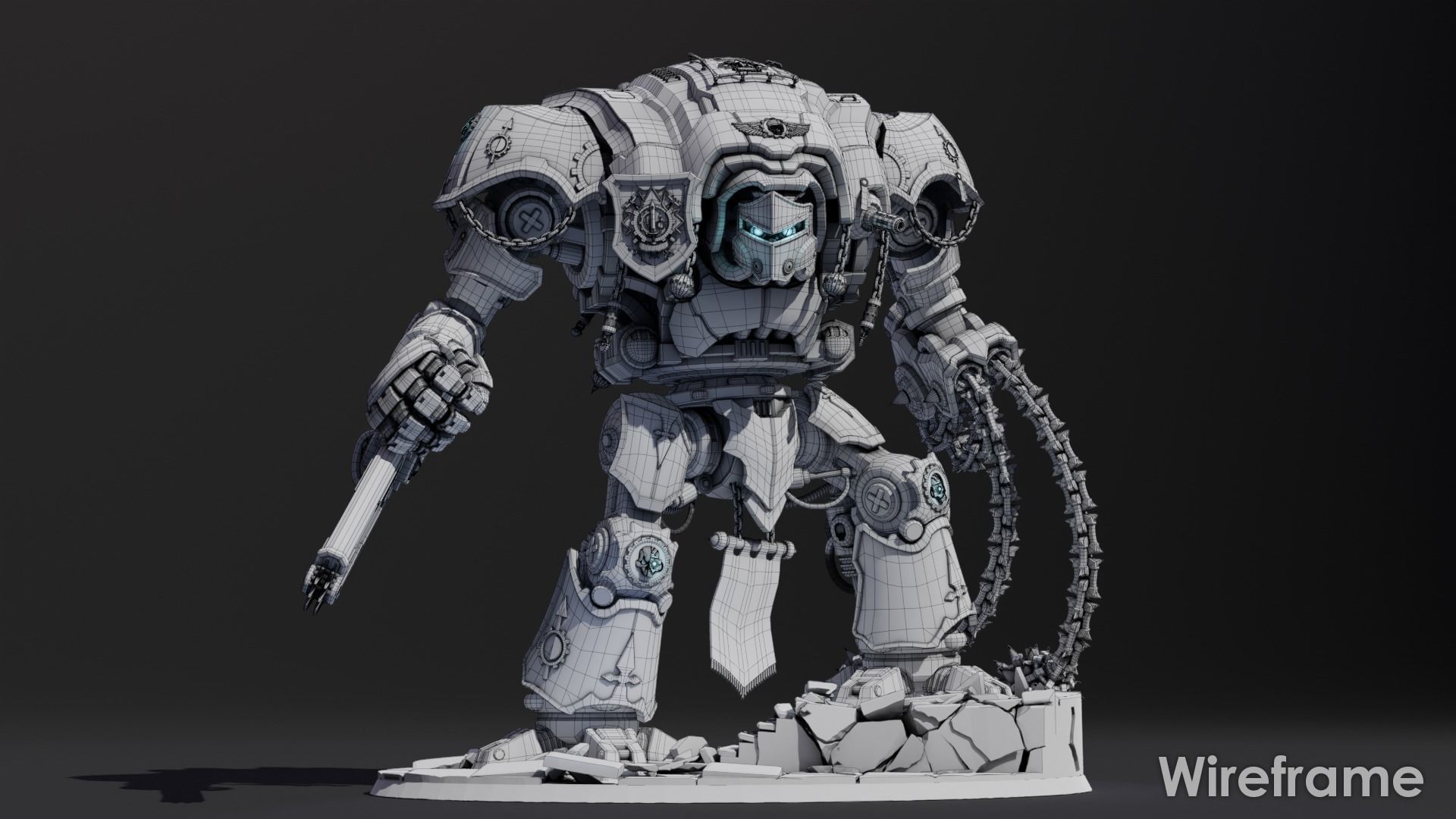 Imperial Knight close combat variant 3D print model_4