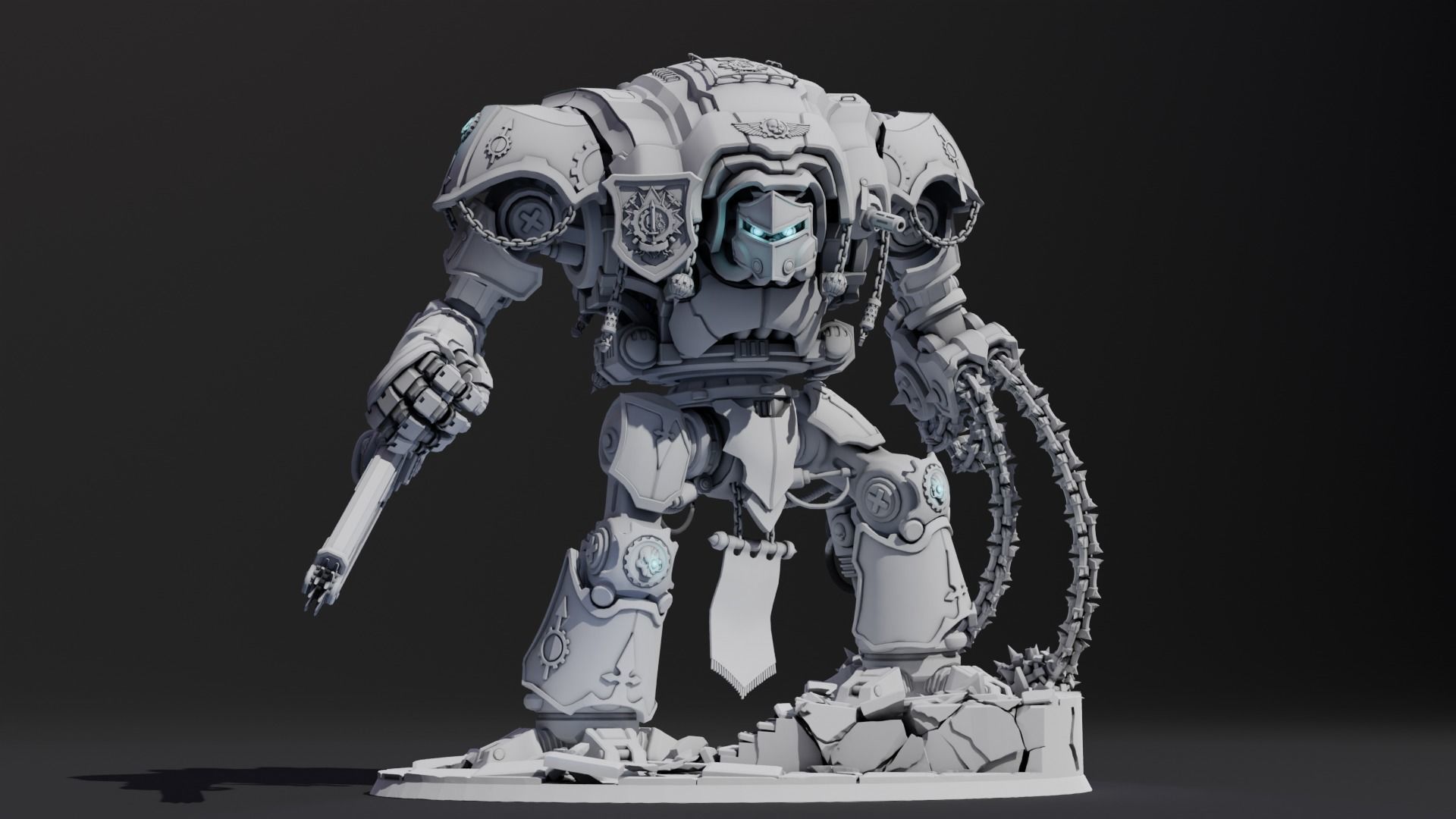 Imperial Knight close combat variant 3D print model_3