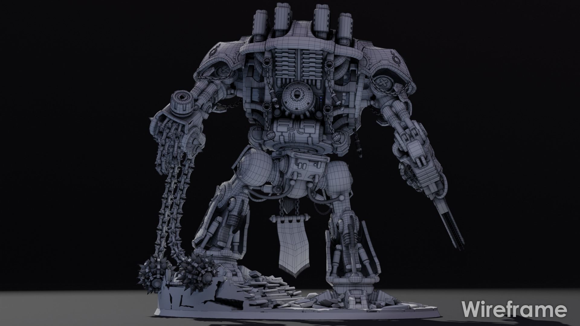 Imperial Knight close combat variant 3D print model_5