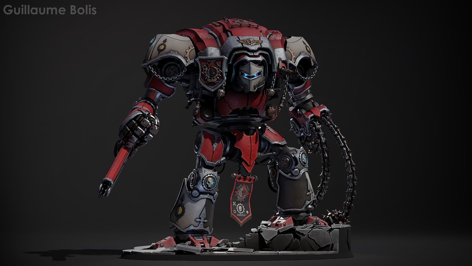 Imperial Knight close combat variant 3D print model_2
