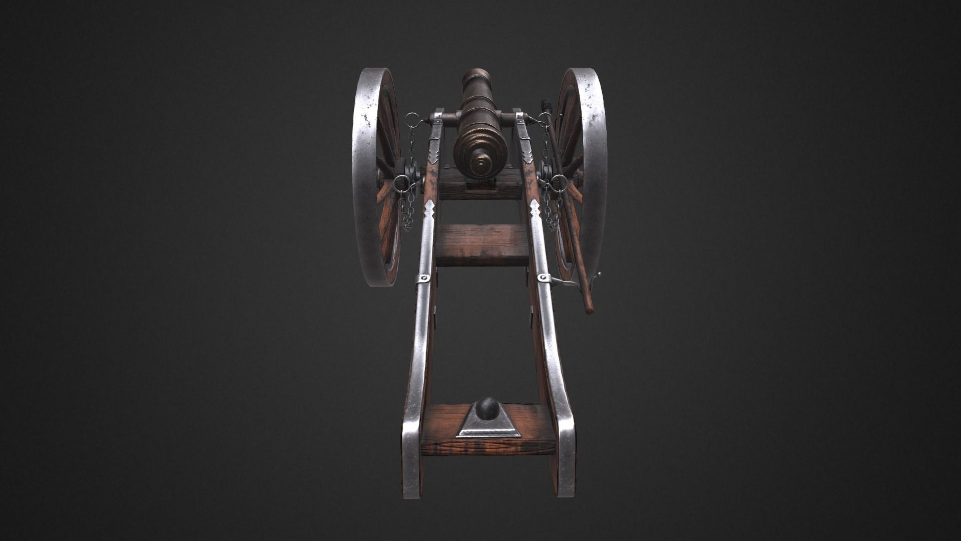  Field cannon Low-poly 3D model_6