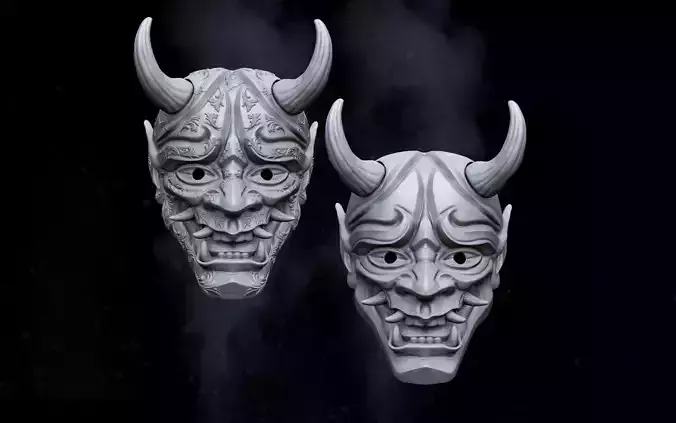 Oni Mask Japanese Hannya 3D print model