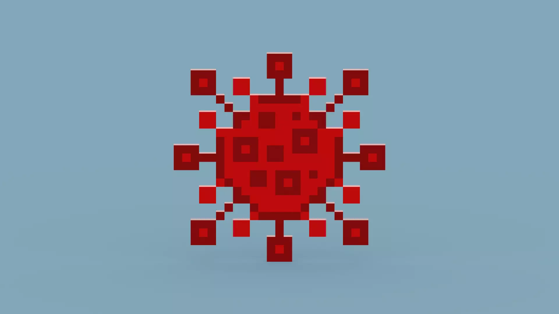 Pixel Corona Virus Low-poly 3D model_0