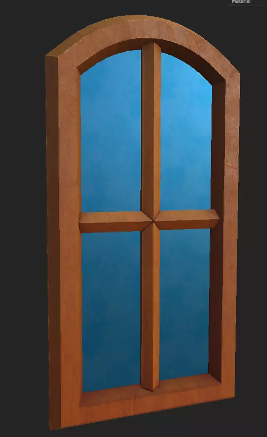 Window Lowpoly model wooden Free 3D model_0