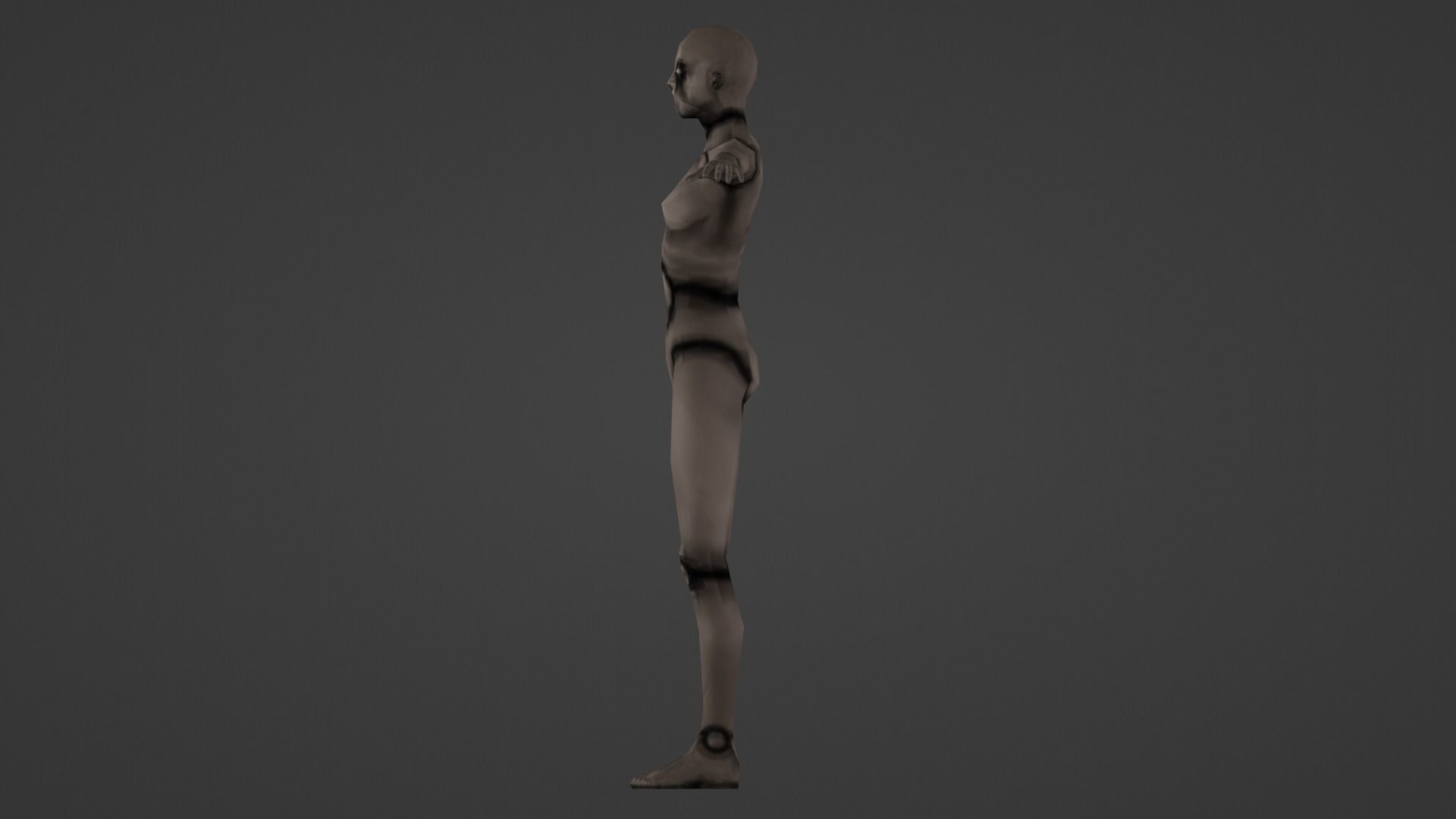 Low-Poly Creepy Female Mannequin Low-poly 3D model_3