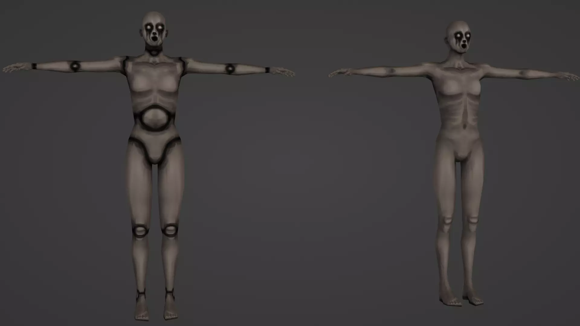 Low-Poly Creepy Female Mannequin Low-poly 3D model_0