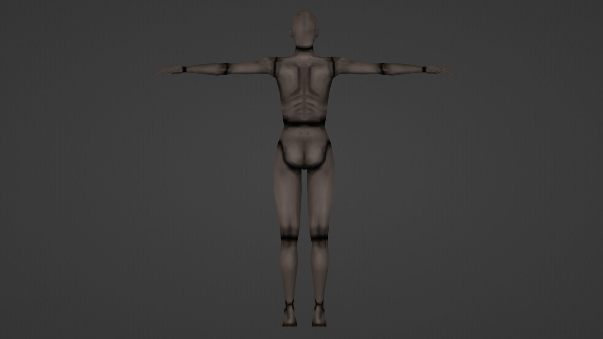Low-Poly Creepy Female Mannequin Low-poly 3D model_4