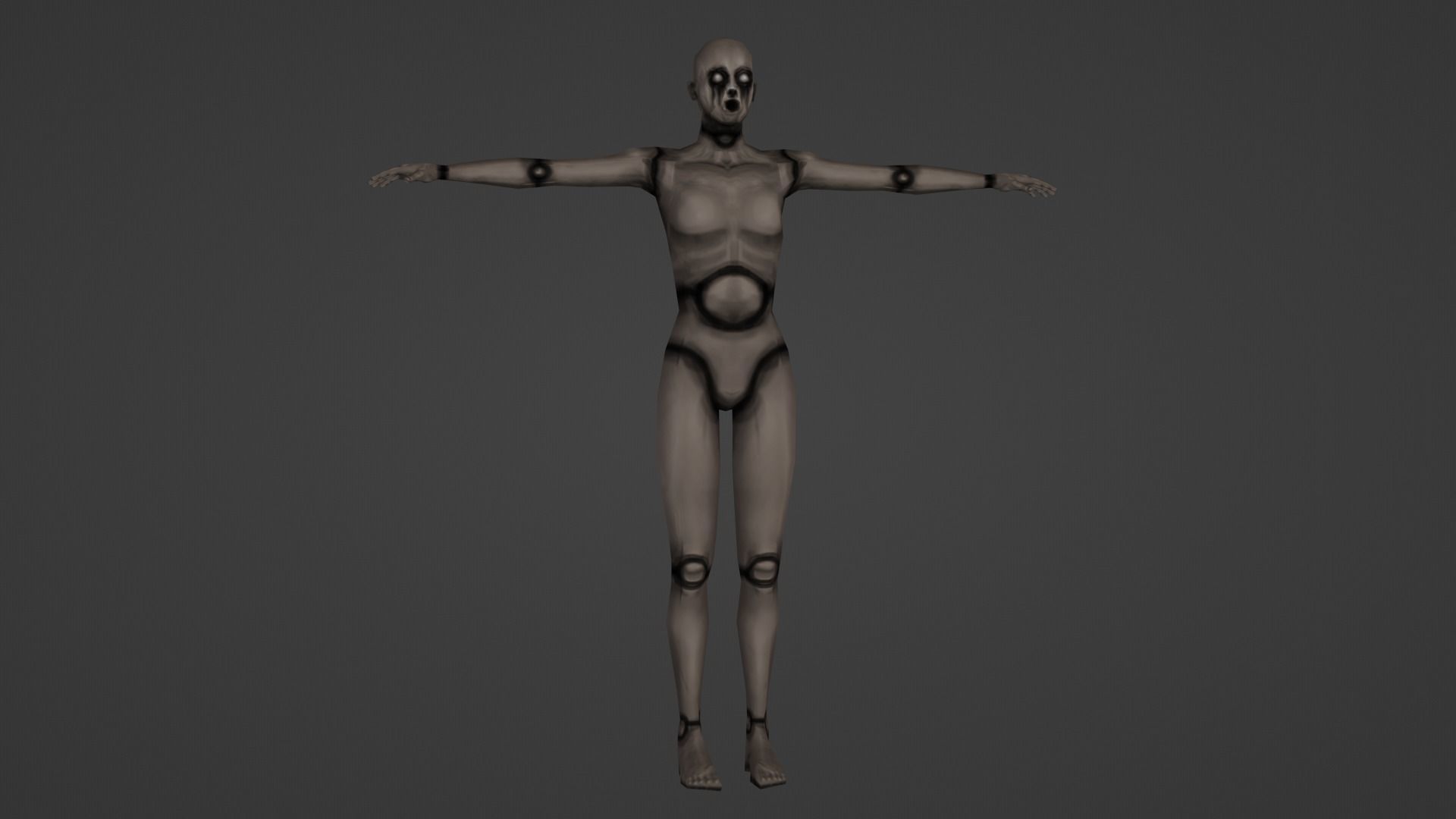 Low-Poly Creepy Female Mannequin Low-poly 3D model_1