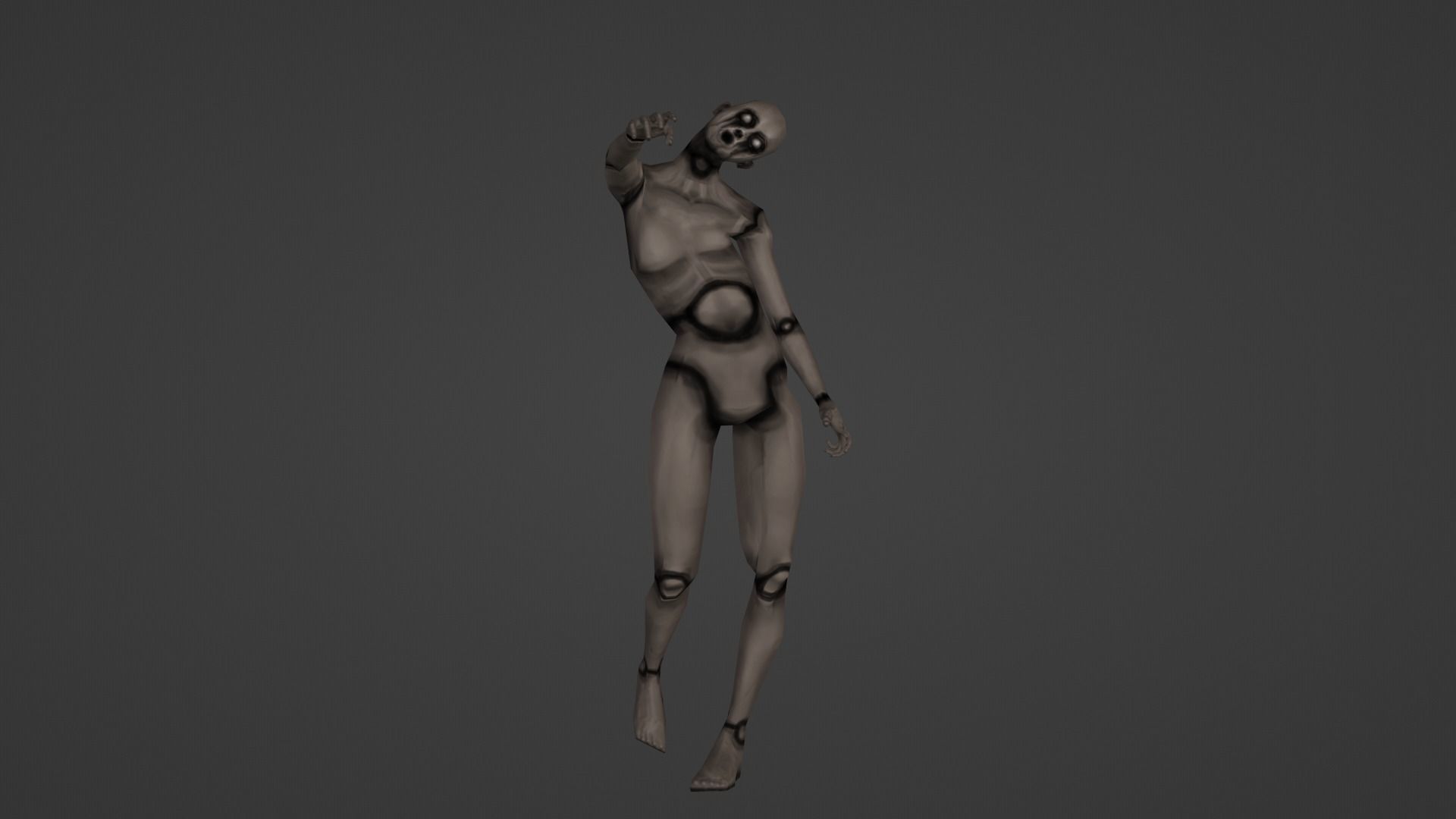 Low-Poly Creepy Female Mannequin Low-poly 3D model_5