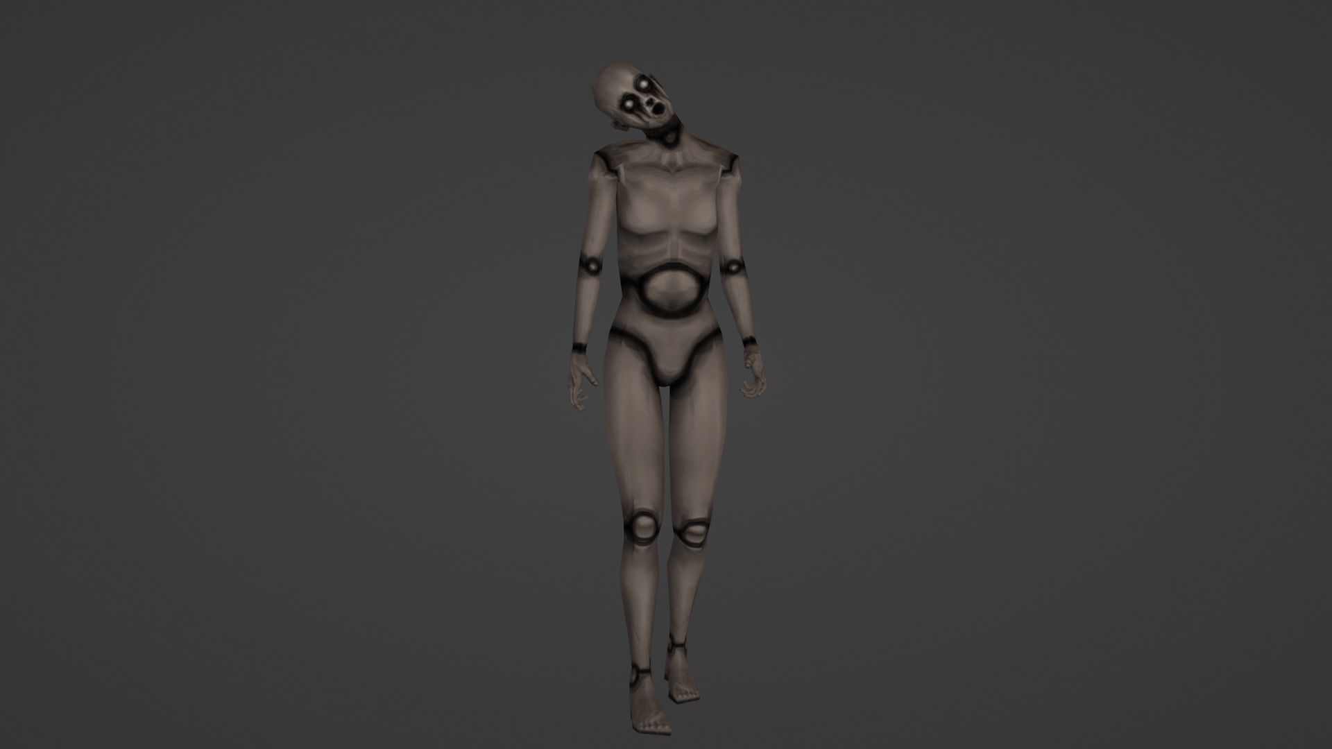Low-Poly Creepy Female Mannequin Low-poly 3D model_6