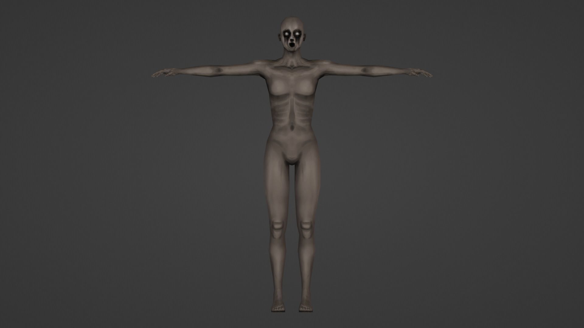 Low-Poly Creepy Female Mannequin Low-poly 3D model_8