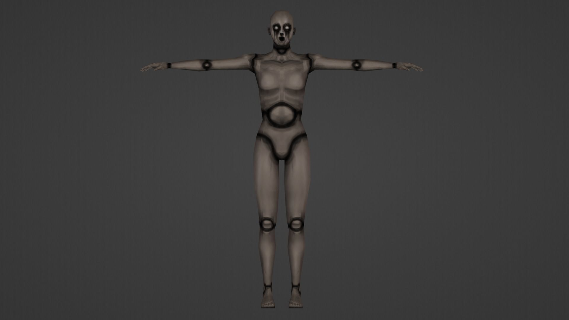 Low-Poly Creepy Female Mannequin Low-poly 3D model_2
