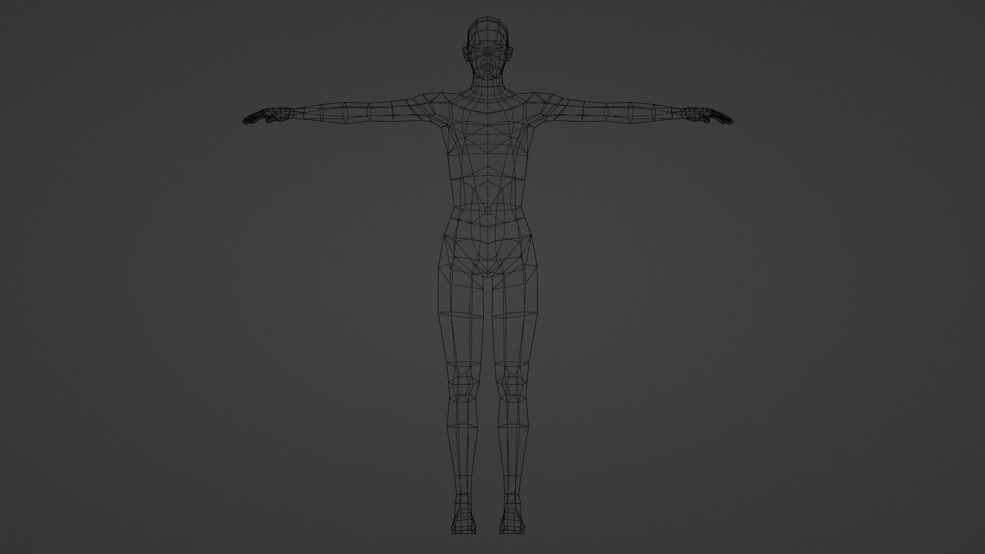 Low-Poly Creepy Female Mannequin Low-poly 3D model_11