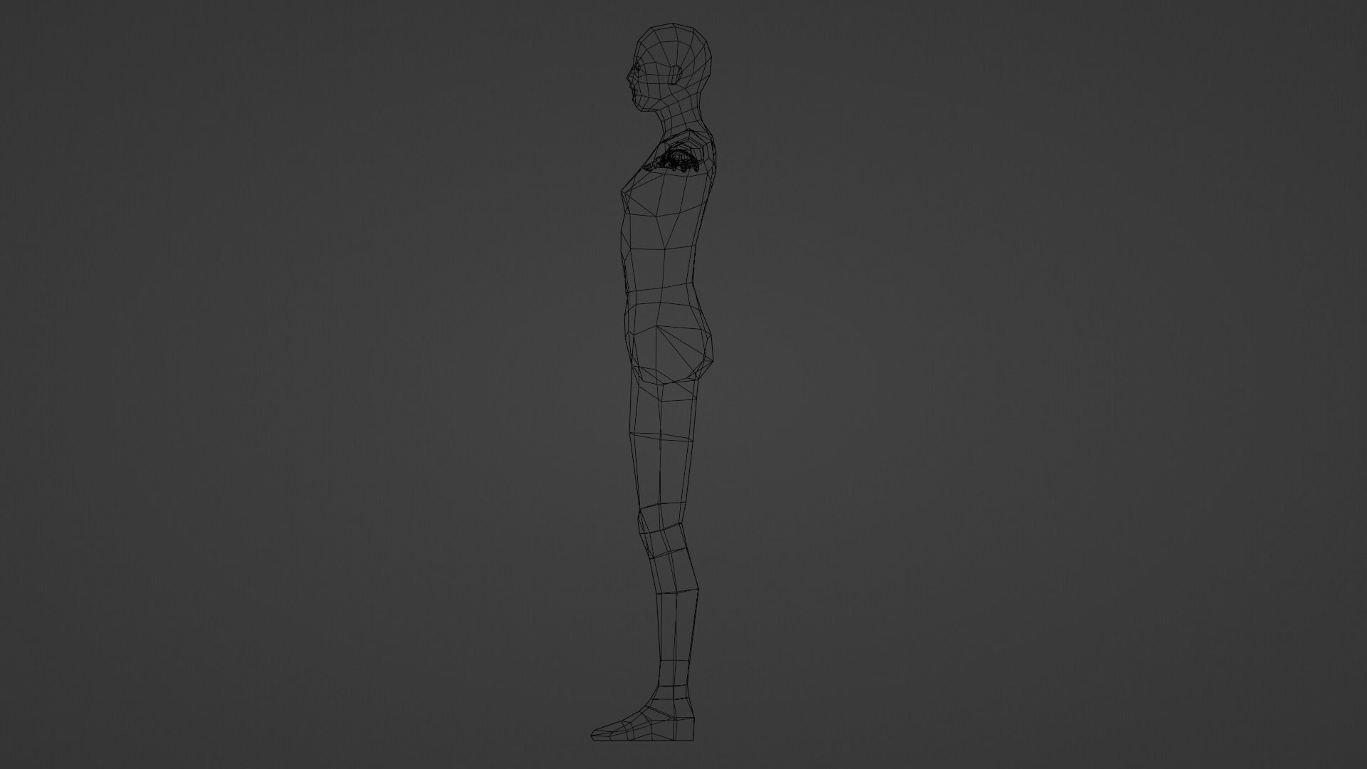 Low-Poly Creepy Female Mannequin Low-poly 3D model_12
