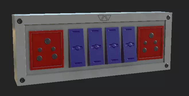 Switch Socket Board low poly Model Free low-poly 3D model_0