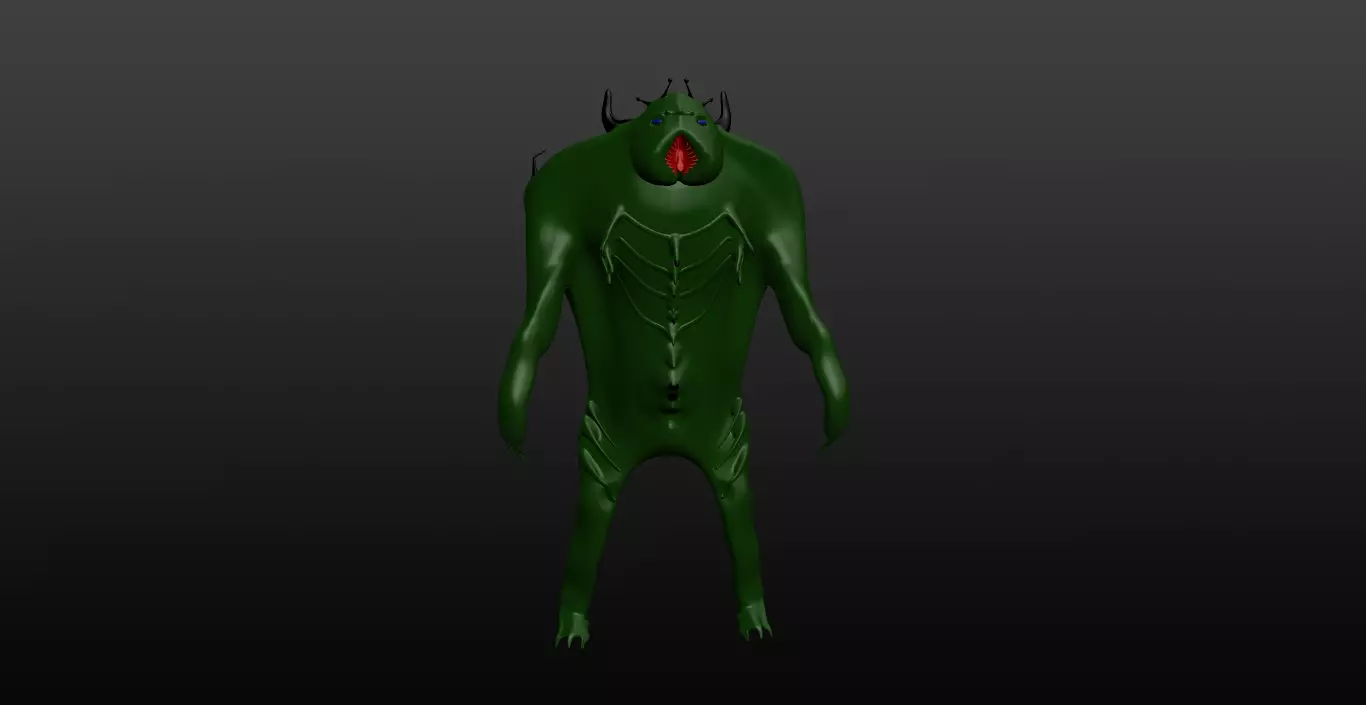Mikrop alien Low-poly 3D model_0