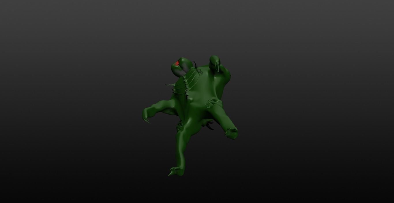 Mikrop alien Low-poly 3D model_19