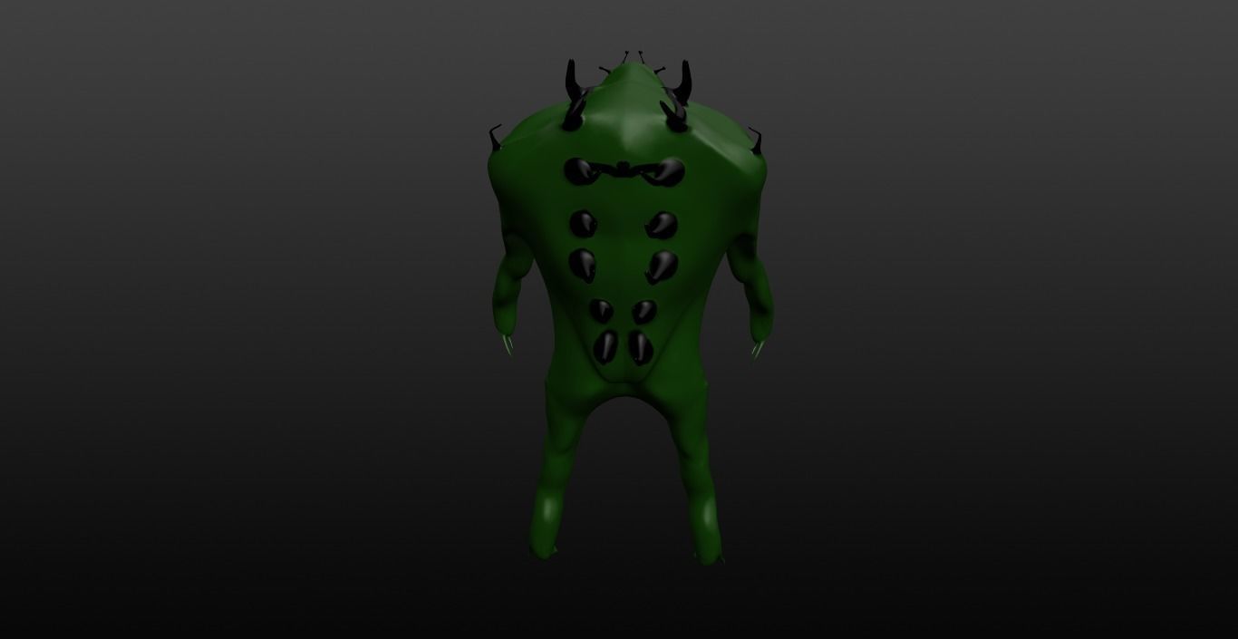 Mikrop alien Low-poly 3D model_14