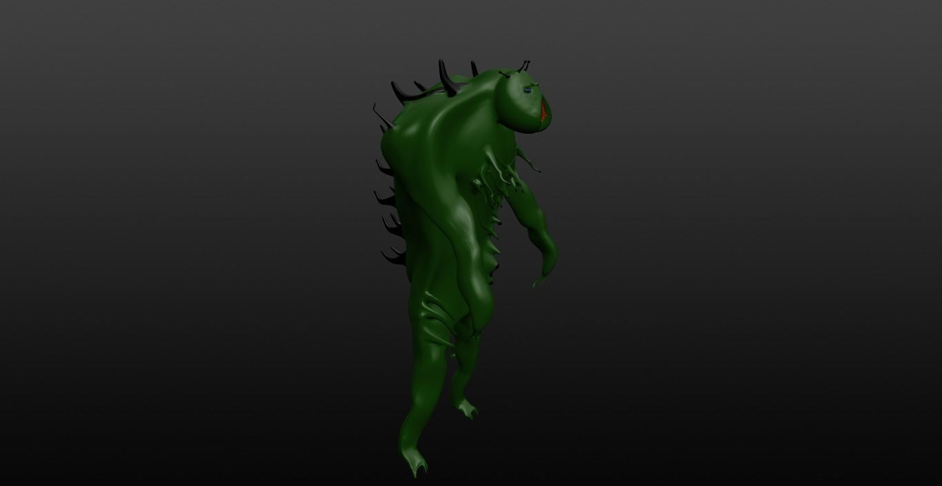Mikrop alien Low-poly 3D model_11