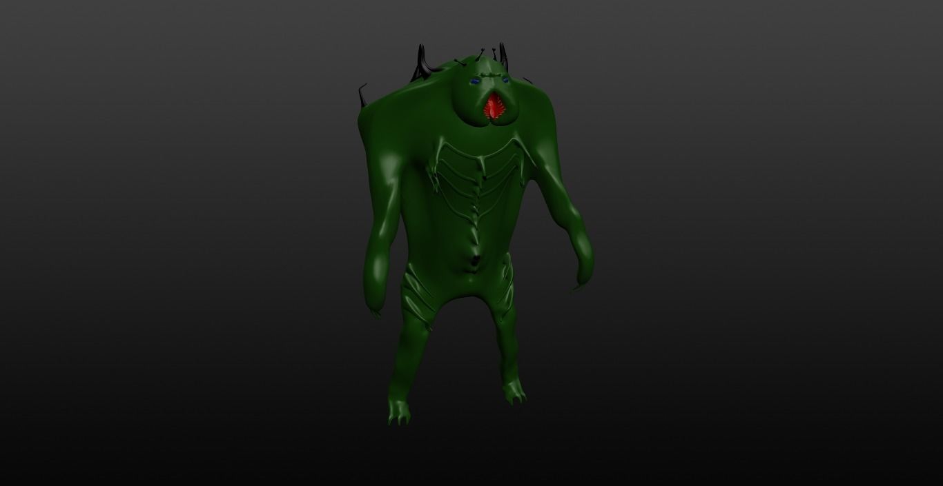Mikrop alien Low-poly 3D model_5