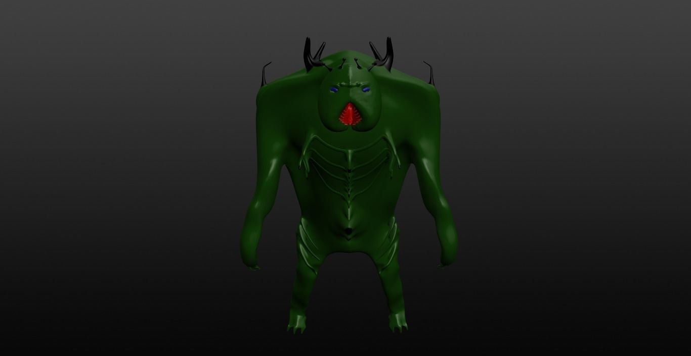 Mikrop alien Low-poly 3D model_12