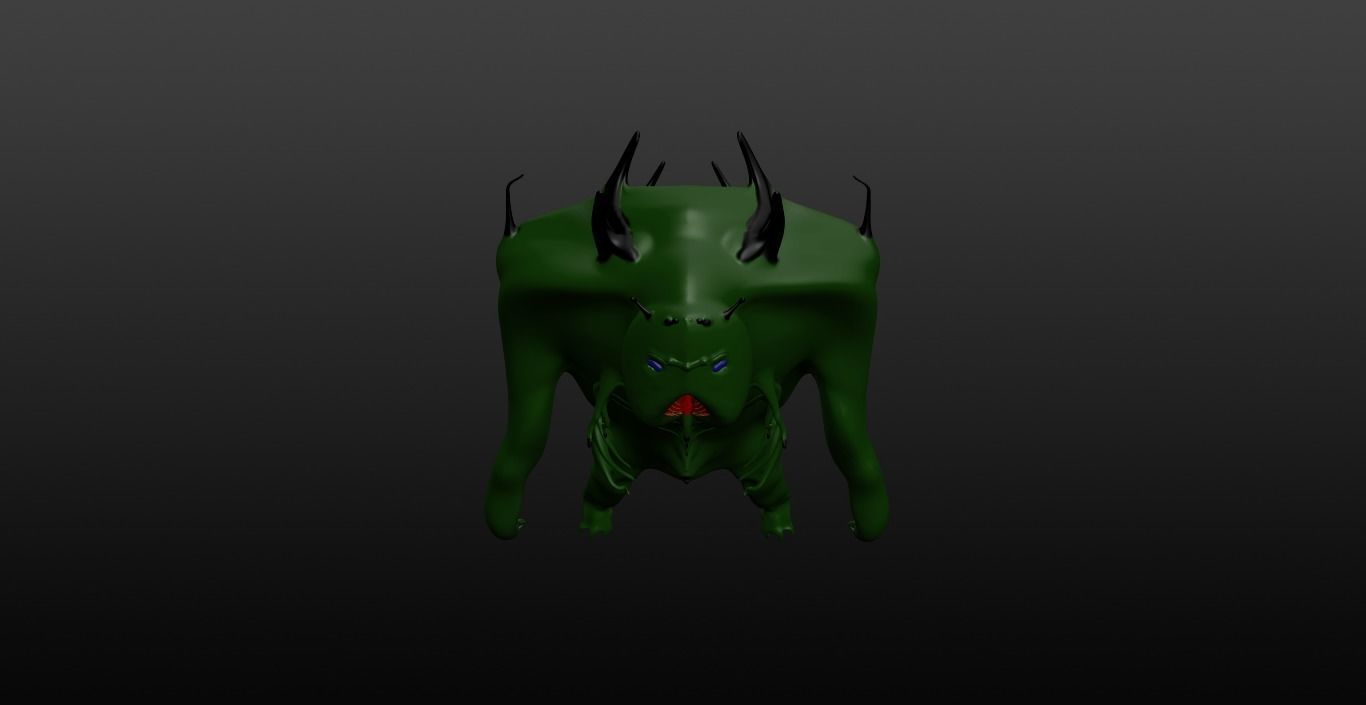Mikrop alien Low-poly 3D model_10