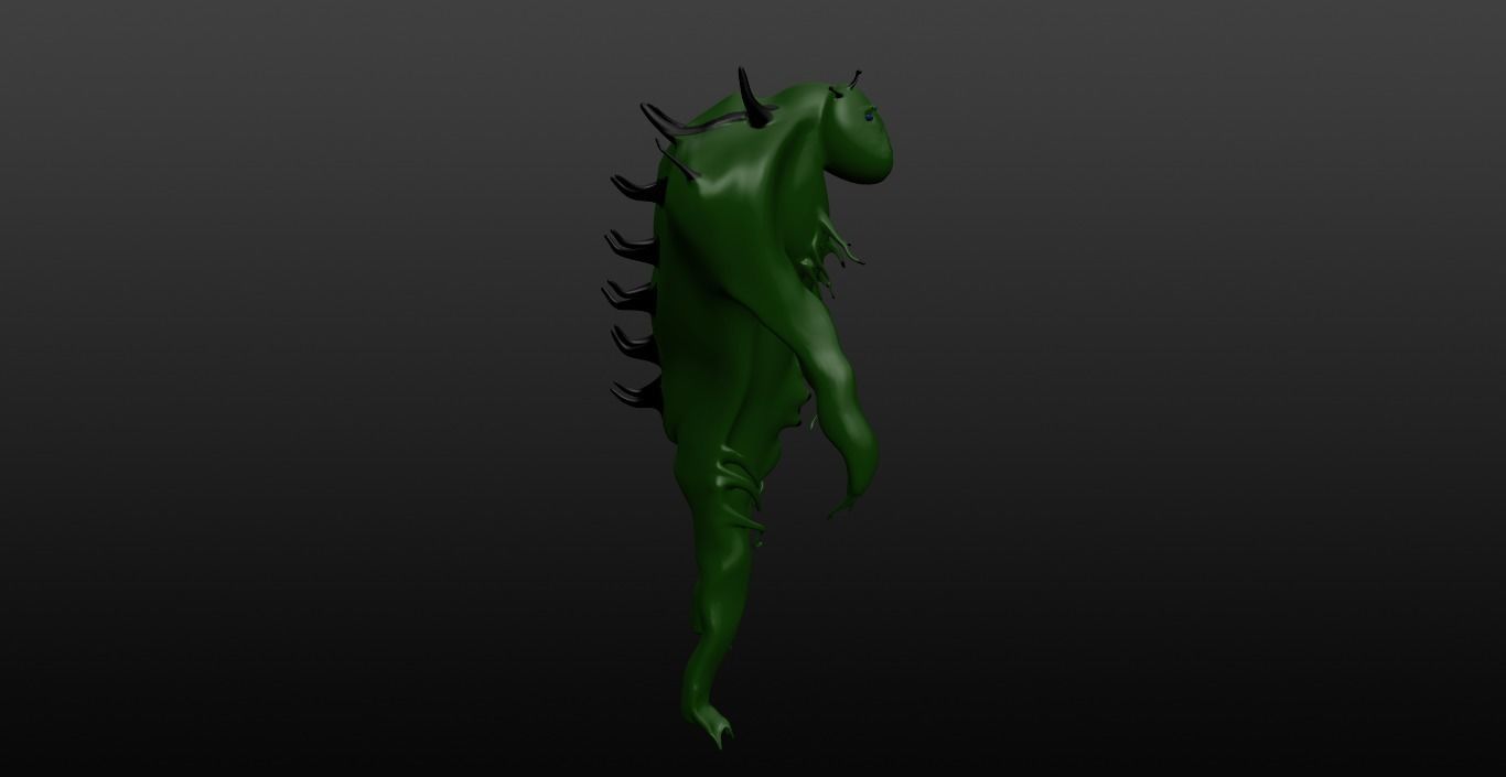 Mikrop alien Low-poly 3D model_13