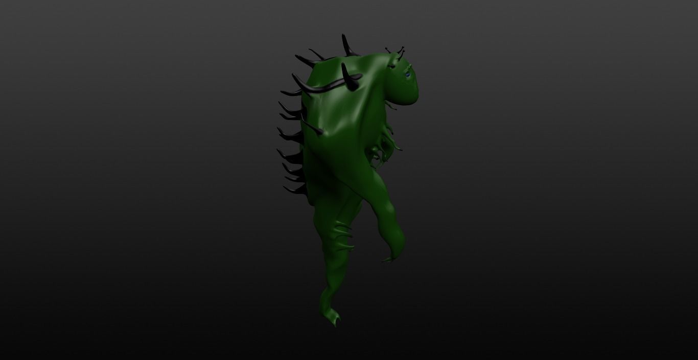 Mikrop alien Low-poly 3D model_7