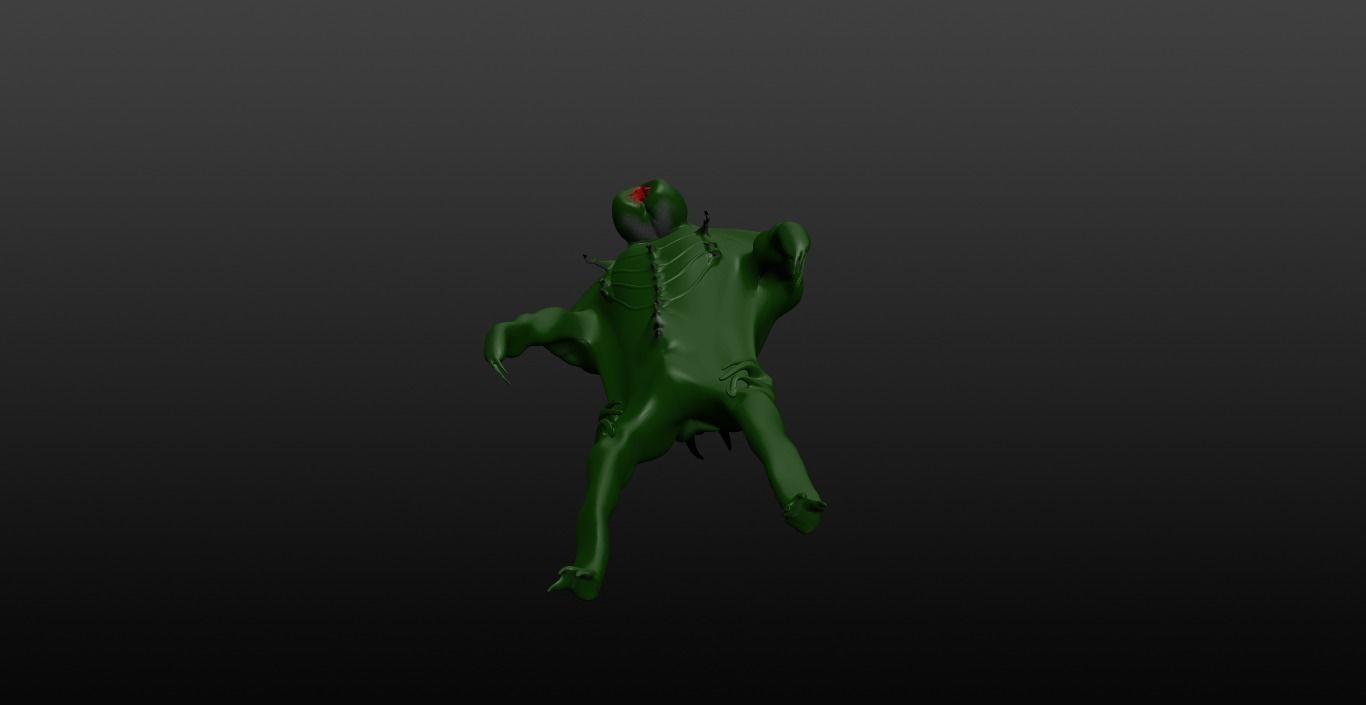 Mikrop alien Low-poly 3D model_1