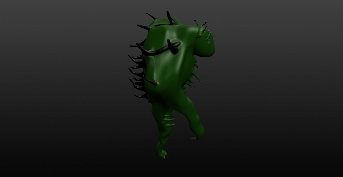 Mikrop alien Low-poly 3D model_8